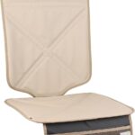 Car Seat Protector Leather Waterproof Child Safety Seat Protector Cover with Thick Pad and 2 Large Pockets Durable Kick Mat for All Auto Seat (Beige)