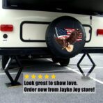 Spare Tire Cover, Wheel Cover with American Eagle USA Flag PVC Leather Waterproof Dust-Proof Universal Fit for Jeep Trailer RV SUV Camper Vehicle (15 Inch) - Image 4