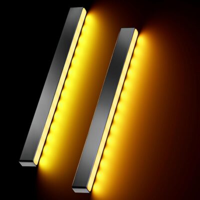 Turn Signal Switch Fog Lights Assembly Universal Car Accessories Sequential Turn Signals 12V LED Light Strip for Daytime Running Lights, Night Running Light, White Amber Flashing LED Light Bar for Car - Image 3