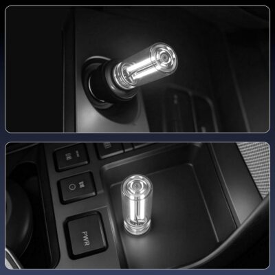 Car Interior USB LED Night Light, Portable Touch dimmable Car Ambient Lighting Kit, Retro Mini Transparent Glass Bottle Lamp Decorations for Vehicle Camping Bedroom Hallway, Pack of 2(White) - Image 5