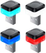 4PCS LED USB Car Ambient Light, Portable Mini Atmosphere Lamp, Universal Car Interior Accessory, Plug-in Interface Trunk Kit, with Multicolor Glow Effect, for All Auto Cabin Bedroom Night Use