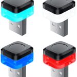 4PCS LED USB Car Ambient Light, Portable Mini Atmosphere Lamp, Universal Car Interior Accessory, Plug-in Interface Trunk Kit, with Multicolor Glow Effect, for All Auto Cabin Bedroom Night Use