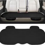 Car Back Seat Cover, Anti-Slip Long Comfortable Vehicle Rear Chair Protectors with Storage Pocket, Breathable Automotive Back Bench Cushion Pad, Universal for SUV Sedan Truck (Black)