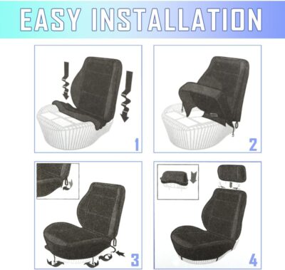 4PCS Cooling Car Seat Covers,Breathable Front Seat Covers with Mesh Construction and Foam Padding,Car Seat Protector to Reduce Back Sweating,Universal Car Interior for Car SUV (Black) - Image 6