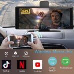 Wireless Carplay Screen for Car 10.26" 4K 360 Rotation Dash Cam Carplay&Android Auto Car Stereo 1080p Backup Camera GPS Navigation/Mirror Link/Voice Control/Siri/FM Satellite Radio Receiver - Image 5