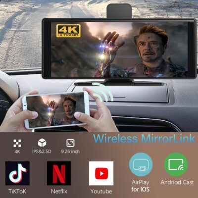 Wireless Carplay Screen for Car 10.26" 4K 360 Rotation Dash Cam Carplay&Android Auto Car Stereo 1080p Backup Camera GPS Navigation/Mirror Link/Voice Control/Siri/FM Satellite Radio Receiver - Image 5