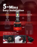 Firehawk H11/H8/H9/H16 Bulbs 70000LM Pure White 6000K Plug & Play IP68 Waterproof Fog Light, Pack of 2 - Image 5