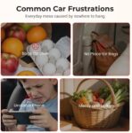 Headrest Hooks for Car, Twinhook Leather Car Headrest Hangers, Car Seat Hooks for Handbag Purse Coat Bags (Black*2) - Image 3