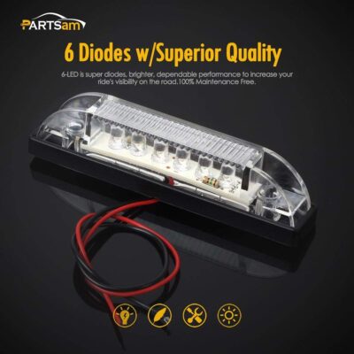 Partsam 4" Ultra-Thin-Line White 9 LED Utility Light Bar, Sealed Clear Lens Marine Boat Lights, Trailer Car RV Camper Car Pickup Dome Lighs, Marker Lights, Under Hood Lights - Image 2