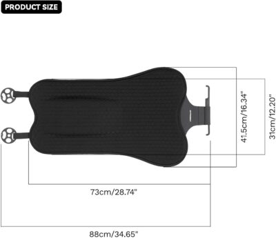 Gel Back Support Cushion,Gel Lumbar Pillow Relief Back Sciatica Pain for Car Seat Cushion,Car Seat Lumbar Support Fits Seats with Inserted Headrests (LxW:34.65''x16.34'') - Image 2