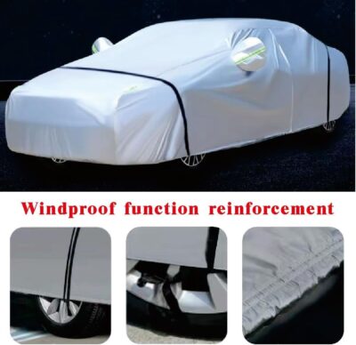 6 Layers Car Cover Waterproof All Weather, Heavy Duty Outdoor Car Cover Universal Fit Sedan Honda Civic,Ford Mustang,Chevrolet Camaro,Toyota Corolla etc.(Grey, 3L+ Sedan Length (180" to 194")) - Image 4