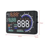 Car Headup Display, 5.5'' Large Screen OBD II Car HUD Display Auto Windshied Reflective Screen Speed Display Multi Color Screen Projector for Cars, Plug & Play, Overspeed Warning - Image 4