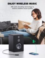 COMSOON Bluetooth AUX Adapter for Car, Noise Reduction Bluetooth Receiver for Music/Hands-Free Calls, Wireless Audio Receiver for Home Stereo/Speaker, 16H Battery Life/Dual Connect (All Black) - Image 4