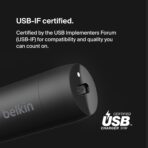Belkin Boost↑Charge™ 30W USB-C Compact Fast Car Charger w/USB-C Cable Included, for iPhone 16, 16 Pro, iPhone 15, Galaxy S25, S24, Pixel 9 & 8, Note, Nintendo Switch 2 & More - Black - Image 3