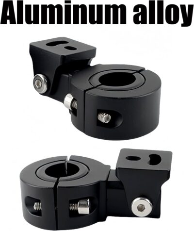 Motorcycle Spotlight Bracket, Light Bar Mounts for Driving Fog Lights, 360 Degree Adjustment Tube Clamp Mounting Bracket Fit 0.7"-1.25" ATV UTV Roll Bar (2 Pcs) - Image 7