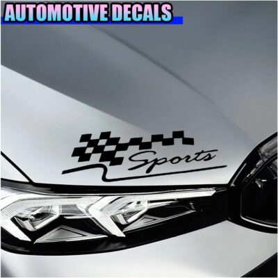 Checkered Racing Flag Car Sticker Decal, Vinyl Waterproof Automotive Bumper Stickers, Vehicle Window Sport Decoration Accessories for Truck, Laptop, Motorcycle, Bicycle(Black) - Image 4