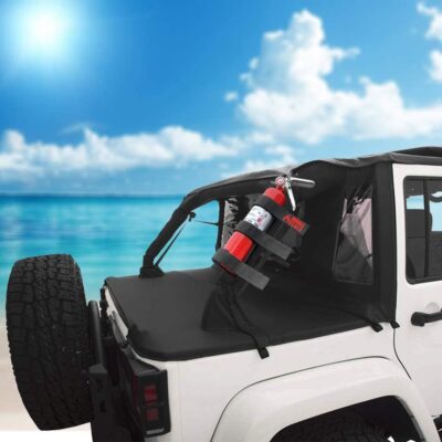 Dry Chemical 2.5 Pounds lbs Fire Extinguisher with Vehicle Bracket and Mobile Deals Adjustable Roll Bar Holder Mount Compatible with Jeep Wrangler Unlimited, CJ, JK, TJ - Durable Strap - Image 2