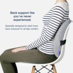 C CUSHION LAB Extra Dense Lumbar Pillow - Patented Ergonomic Multi-Region Firm Back Support for Lower Back Pain Relief - Lumbar Support Cushion with Strap for Office Chair, Car, Sofa, Plane - Black - Image 2