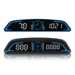 MH Heads Up Display for Car, Digital GPS Speedometer, 5.5 inch HUD GPS Speed MPH/KMH, Over Speed Alarm, Fatigue Driving Alarm, Automatic Brightness Adjustment for All Vehicles