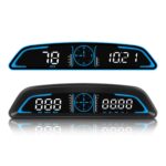 MH Heads Up Display for Car, Digital GPS Speedometer, 5.5 inch HUD GPS Speed MPH/KMH, Over Speed Alarm, Fatigue Driving Alarm, Automatic Brightness Adjustment for All Vehicles