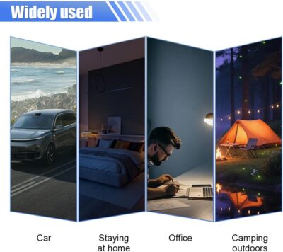 2PCS USB LED Car Interior Atmosphere Lamp, Portable Mini Auto Decoration Night Light, Plug-in Vehicle Ambient Lighting Kit, Universal Car Interior Accessories for Cars SUVs Trucks RVs (Blue) - Image 6