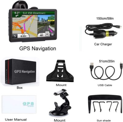 GPS Navigation for Car, 2025 Map 7 inch Touch Screen Car GPS, Voice Turn Direction Guidance, Support Speed and Red Light Warning, Pre-Installed North America Lifetime map Free Update - Image 7