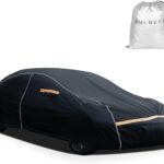 Car Cover Waterproof All Weather,6 Layers Car Covers for Automobiles, Full Exterior Cover with Zipper, Outdoor Car Cover Sun UV Rain Snow Wind Protection, Fit for 185"(185*70*59 inch)Sedan