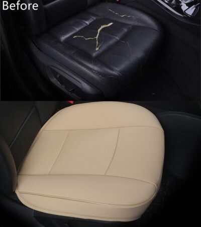 Ultra-Luxury PU Leather Car Seat Protection Cover Car Seat Cover for Most Four-Door Sedan&SUV,Single Seat Cover Without Backrest 1PCS (W 20.8× D 21× T 0.2inch) (3D-Beige) - Image 5