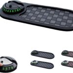 S-SNAIL-OO Multifunction Car Anti-Slip Mat, Multifunction Car Dashboard Mobile Phone Holder with Temporary Parking Number Pad for Phones, Sunglasses, Keys, Gadgets (Gray-Black)