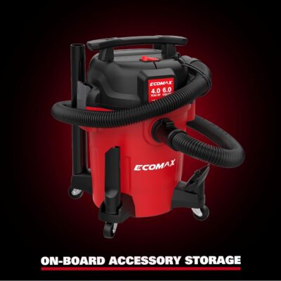 ECOMAX Ultra Quiet Shop Vacuum Wet and Dry 6 Gallon, Shop Vac 4 HP, 80% Quieter Operation, 3X Longer Motor Lifespan, Powerful & Portable for Home, Garage, Jobsite, Workshop - Image 7