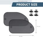 2 PCS Car Side Window Sun Shade, 25.5 x 14.9 Inch Mesh Sunshade with Suction Cups for UV and Heat Blocking, Universal for Most Cars, Trucks, SUVs (Black) - Image 2