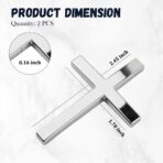 2PCS Individual Jesus Cross for Car Decal Emblem,3D Metal Christian Car Decals Badges for and Cars Decorations,Universal & Self-Adhesive Cross Cars Decal for Most Trucks,SUVs (Silver+Silver) - Image 2
