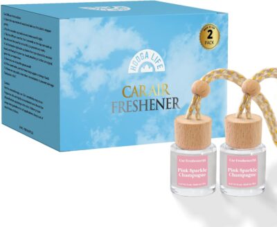 HoogaLife Car Air Freshener Diffuser 2 Pack Hanging Air Freshener Diffuser - Pink Sparkle Champagne Fragrance Oil Air Diffuse r for Car, 45+ Days Long Lasting Fragrance Made in USA (P38) - Image 6