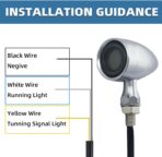 Vintage Motorcycle Bullet Turn Signals LED Front Lights 2 PCS, 40 LEDs Switchback White Amber Light for Running Turn Blinkers Universal Fit Scooter Suzuki Yamaha Honda Harley Dyna Bobber-Chrome - Image 4