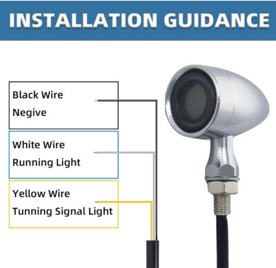 Vintage Motorcycle Bullet Turn Signals LED Front Lights 2 PCS, 40 LEDs Switchback White Amber Light for Running Turn Blinkers Universal Fit Scooter Suzuki Yamaha Honda Harley Dyna Bobber-Chrome - Image 4