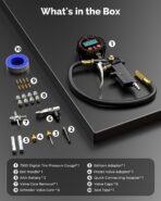 ETENWOLF T500 Digital Tire Pressure Gauge with Inflator, Tire Gauge 0-250 PSI, Calibrated to ANSI B40.7 Grade 2A, Air Chuck & Compressor Accessories with Storage Bag, Black - Image 6