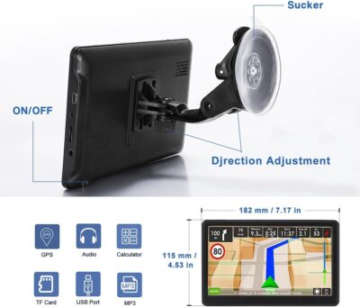 GPS Navigator for Car, Latest 2026 Map 7 inch Touch Screen Car GPS 256-16GB, Voice Turn Direction Guidance, Support Speed and Red Light Warning, North America Lifetime map Free Update(Grey) - Image 5