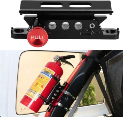 Car Fire Extinguisher Mount Universal Aluminum Alloy Adjustable Bracket Black - Image 8