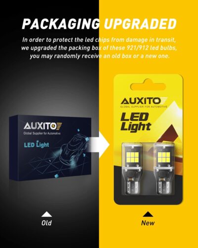 AUXITO 912 921 LED Bulb for Backup Light Reverse Lights High Power 2835 15-SMD Chipsets Error Free T15 906 922 W16W Bulbs, 6000K White, Exterior Light Bulbs (Upgraded, Pack of 2) - Image 6