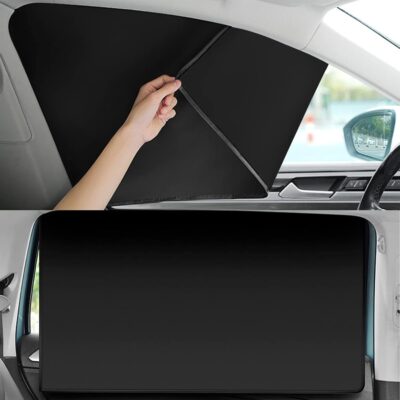 QUICTO Car Window Sun Shades, Universal Interior Accessories - Double-Sided Black (4pcs) - Image 7