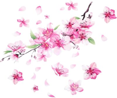 2 Sheets Cherry Blossom Car Decal, Cherry Blossom Vinyl Car Sticker Scratches Stickers Cars Decoration Vinyl Waterproof Sticker Flower Decals for Cars, Laptop, Wall, Window, Luggage and Bumper - Image 8