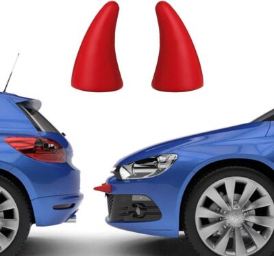 YGMONER Car 3D Devil Horns Sticker (Easy to Find Car in The Parking Lot) Halloween Car Roof Decor Elasticity Foam Bull Horns (Classic Red) - Image 2
