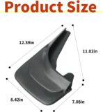 2 Pcs Mud Flaps Splash Guards Mudguards Mudflaps with Hardware Kits Accessories,8.27 Inches X 12.6inches Tire Rear Trim,Universal for Most Cars, Suvs (Black) - Image 2