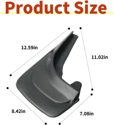 2 Pcs Mud Flaps Splash Guards Mudguards Mudflaps with Hardware Kits Accessories,8.27 Inches X 12.6inches Tire Rear Trim,Universal for Most Cars, Suvs (Black) - Image 2
