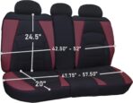 FH Group Ultra Comfort Highest Grade Faux Leather Full Set Cushion Pads Car Seat Covers for Front and Rear– Universal Fit for Cars Trucks & SUVs (Burgundy/Black) - Image 3