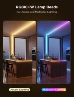 Govee COB LED Strip Light Pro, LED Lights for Bedroom Compatible with Alexa, Google Assistant and Matter, RGBICW Light with Warm White, Smart Strip Light, LED Lights for Bedroom, Color Changing, 9.8ft - Image 3