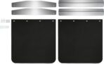 Pair 24" x 24" Mud Flaps with 4 Pcs Mud Flap Weights Set