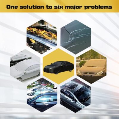 Car Cover for Sedan, Car Cover Waterproof All Weather for Automobiles, Outdoor Heavy Duty Full Car Covers Windproof Universal Fit for Sedan 180-185 inch - Image 7