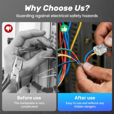 Double Wire Plug in Connector with Locking Buckle, Flame Retardant Locking Wire Quick Connectors, Suitable for Emergency Repairs, Home and Automotive Wiring, Easy to Use (20PCS) - Image 7