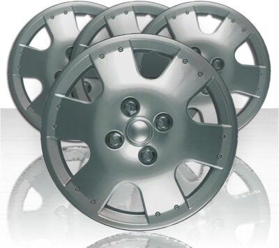 Set of 4 14" Push-on Silver Hubcaps for Toyota Echo 2000-2005 - Image 2